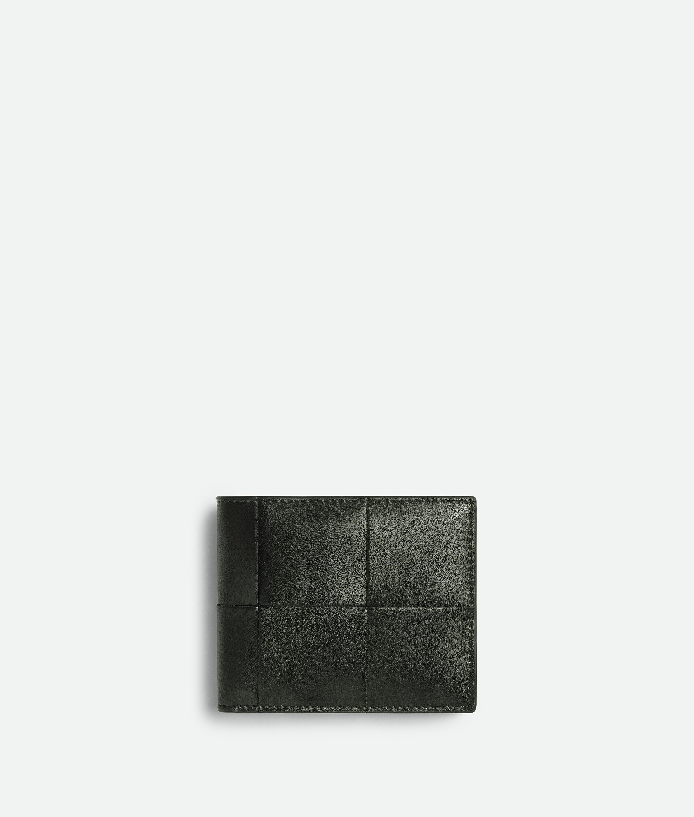 Shop Bottega Veneta Cassette Bi-fold Wallet In Dark Green/agate Grey