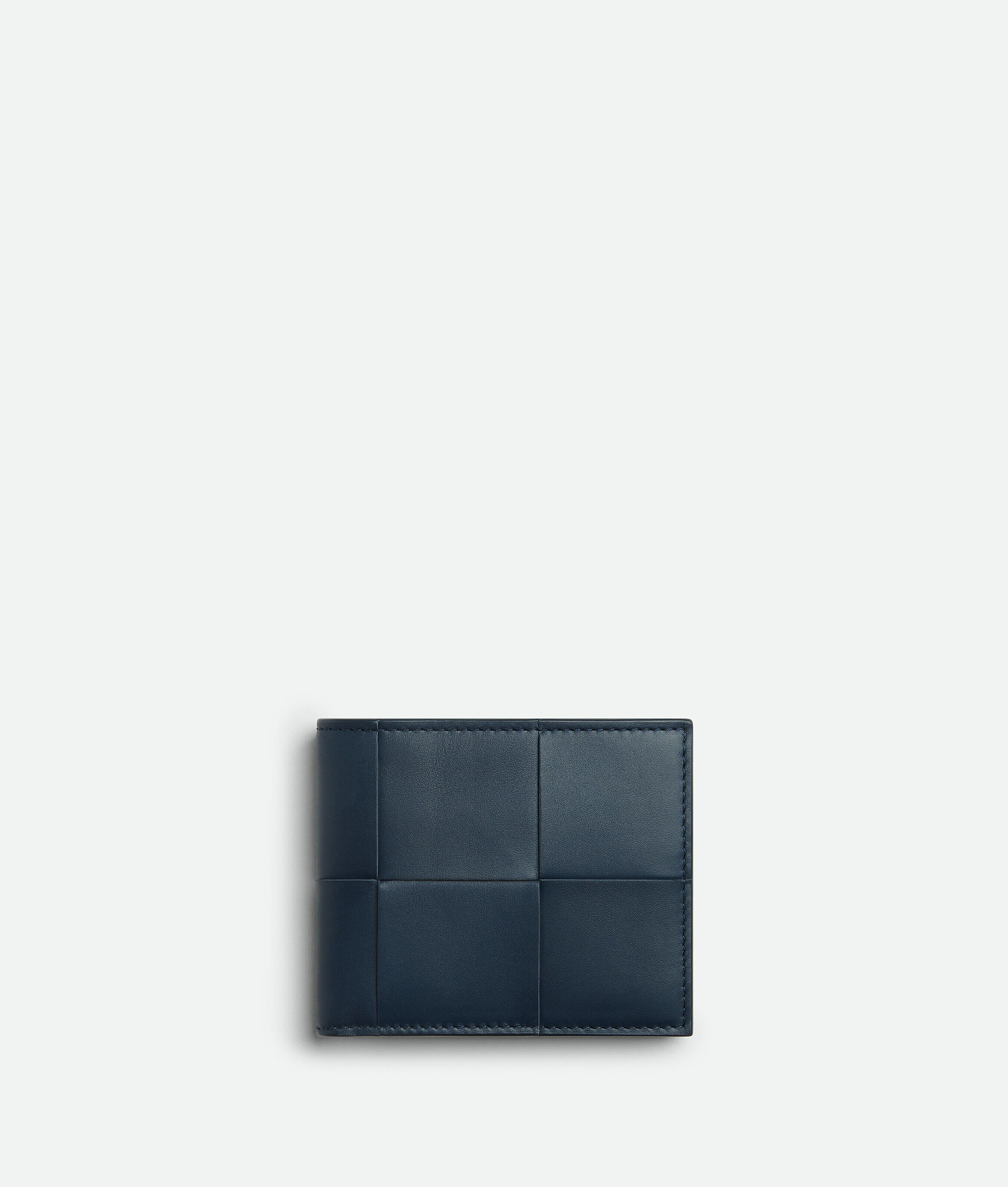 Shop Bottega Veneta Cassette Bi-fold Wallet In Deep Blue/ambra